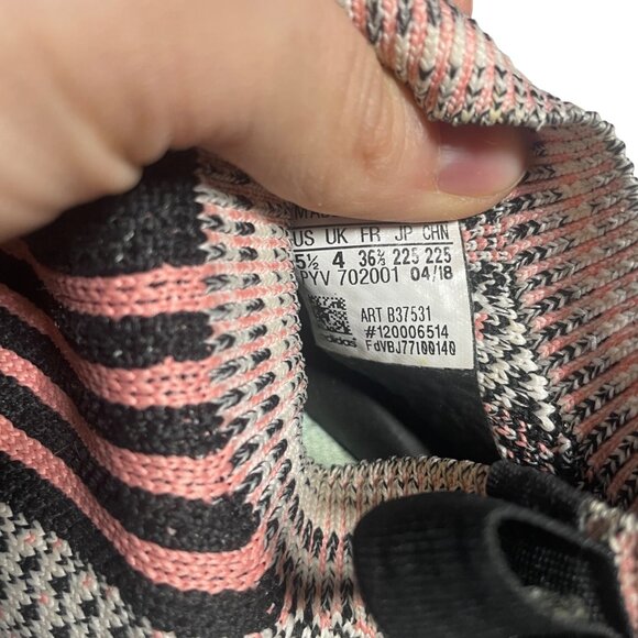 Adidas Equipment ADV 91-18 Sneakers Womens 5.5 Pink/Black Striped Slip-On - Picture 2 of 6